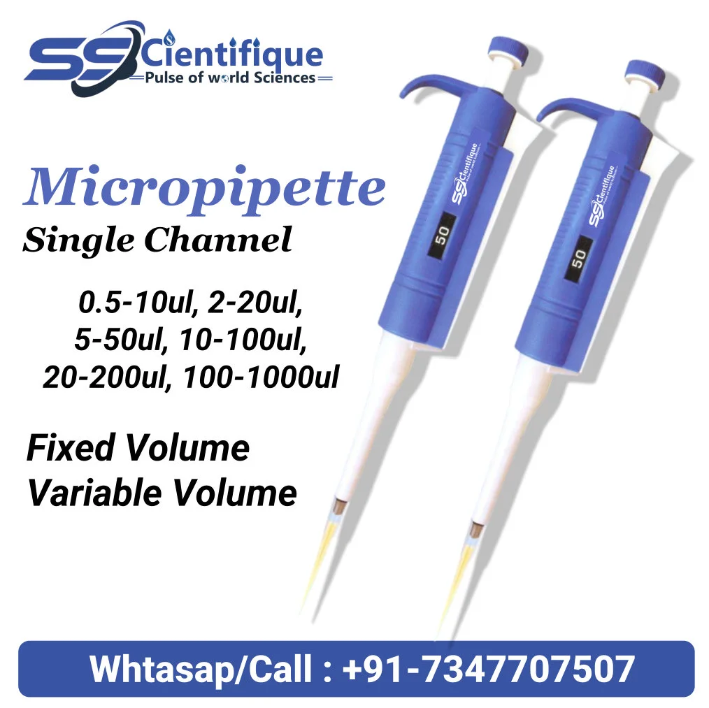 Micropipette manufacturer in Kerala, India Sscientifique Sscientifique Micropipettes 5–50 µL, 10–100 µL, 100–1000 µL