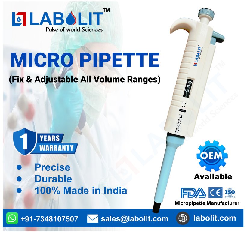 Micropipette Manufacturer India | Fixed & Variable Volume

Micropipette Manufacturer Across India | 5–50 to 100–1000 µL

Best Micropipette Manufacturer India | Fully Autoclave